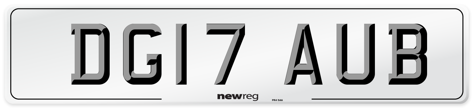 DG17 AUB Number Plate from New Reg